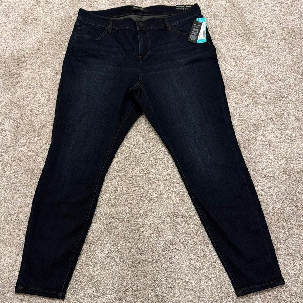 NWT Liverpool Los Angeles Abby Skinny Jeans | Deep Blue Fade | 18W